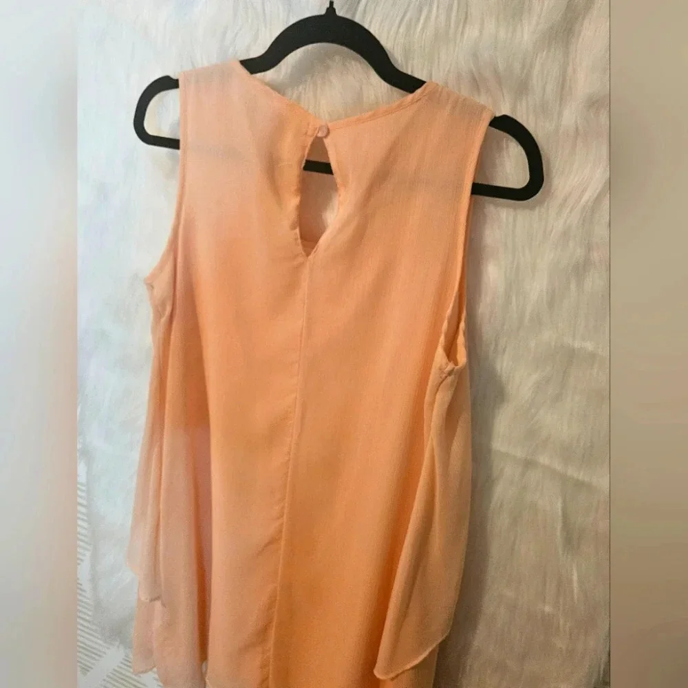Xhilaration Romantic Peach Layered Chiffon Mini Dress - Picture 4 of 7